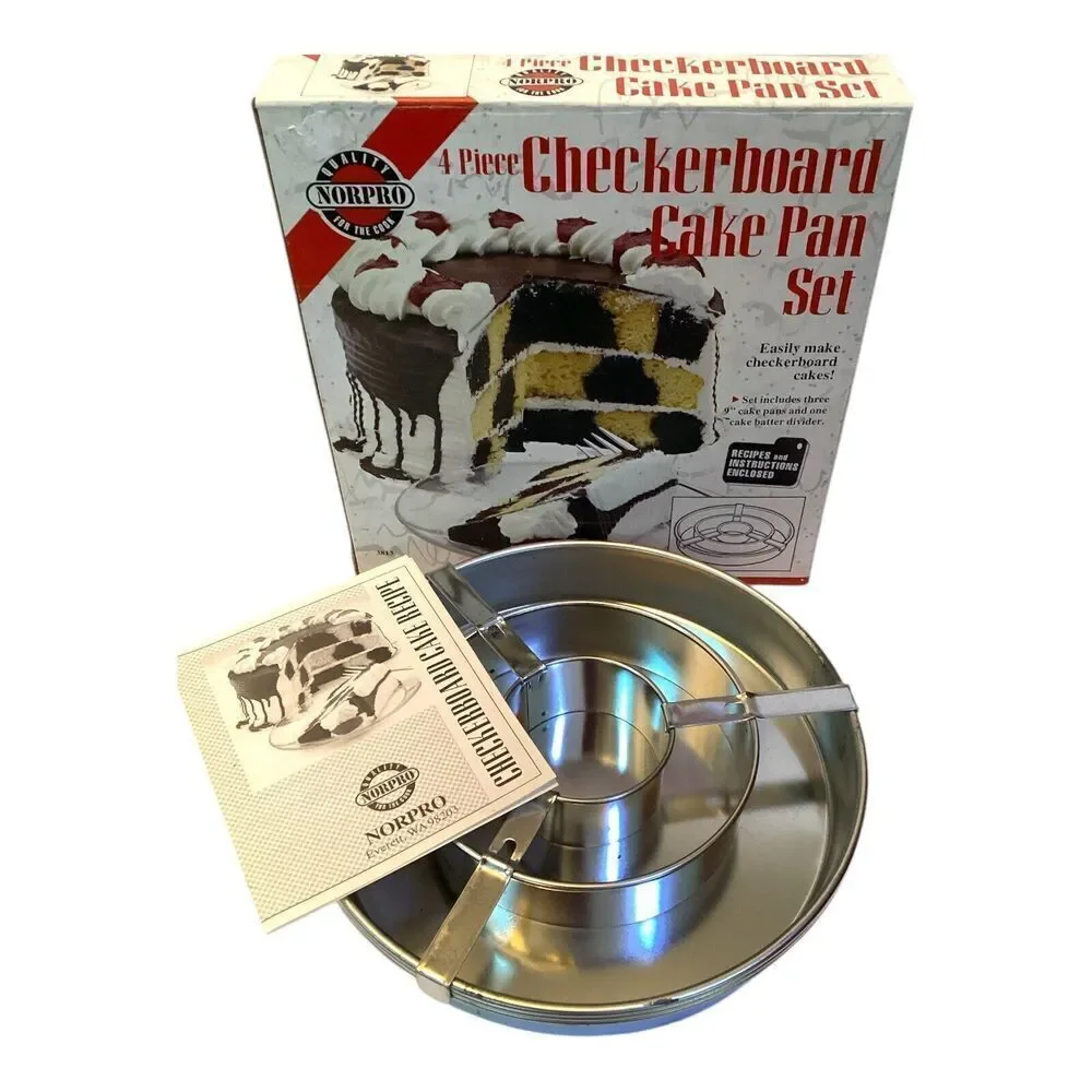 Norpro 4-piece Checkerboard Cake Pan Set Bakeware